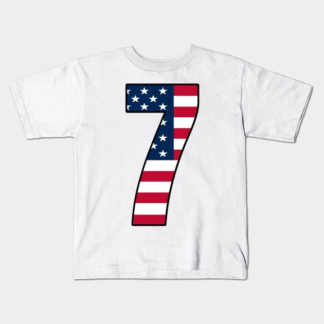 Number 7 Star Spangled Banner Kids T-Shirt by la chataigne qui vole ⭐⭐⭐⭐⭐